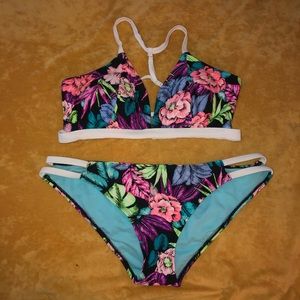 Target Xhilaration Neon Floral bikini set!